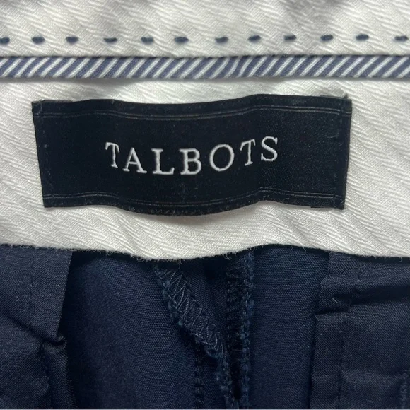 Talbots Hampshire Ankle Trouser Pants Womens 8 Navy Blue Button Cuff Stretch - Picture 9 of 14